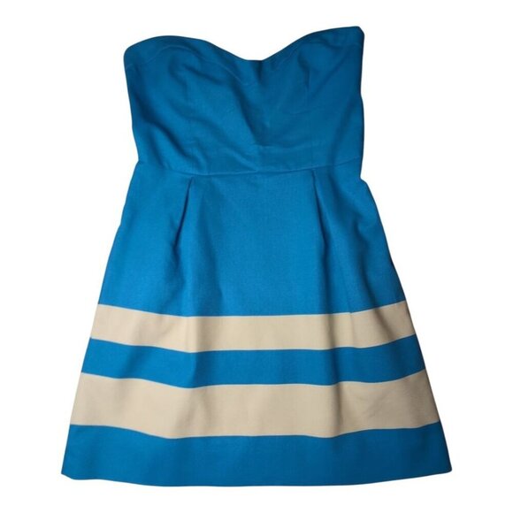 Zara TRF Strapless Mini Dress Womens Medium Coastal Striped Sailor Party Wedding - Picture 1 of 10